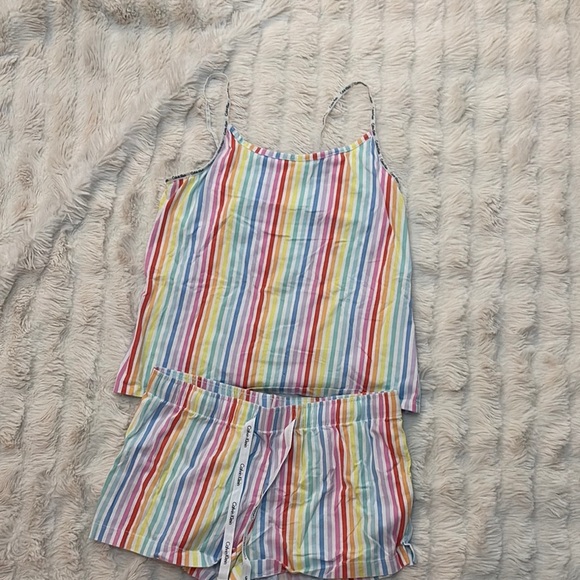 Calvin Klein Striped Pajama Set –Size M | Cotton | Cute & Cozy Sleepwear | - Picture 2 of 9